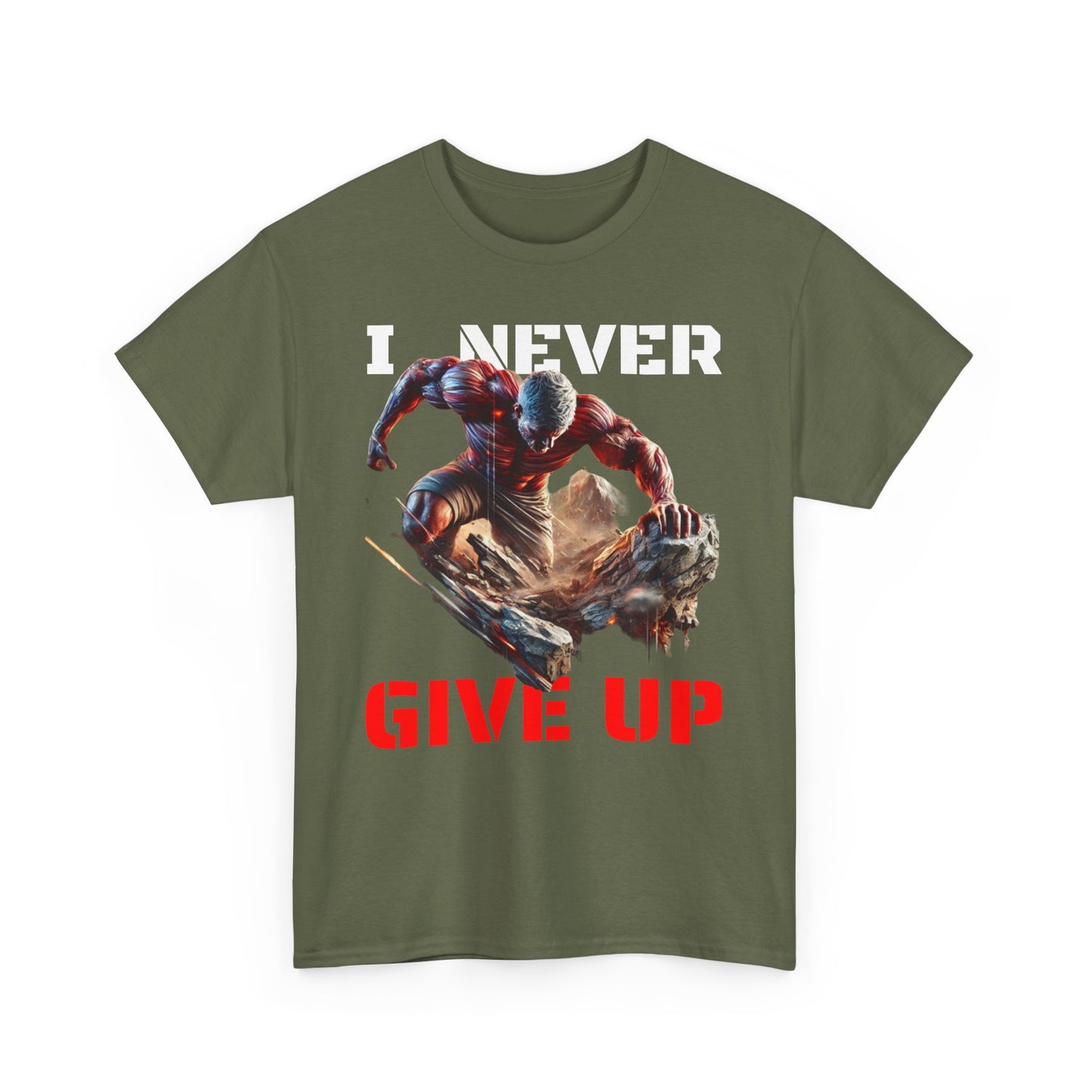 CAMISETA HOMBRE ALFA "I NEVER GIVE UP".(USA).