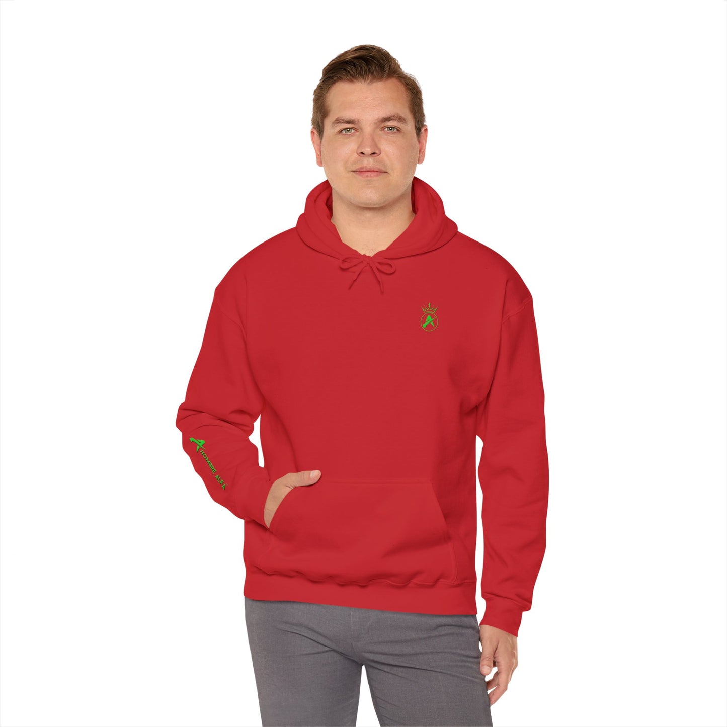 SUDADERA CON GORRO HOMBRE ALFA, "SIEMPRE FUERTES".(USA).