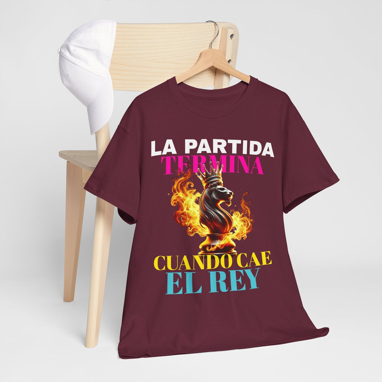 CAMISETA HOMBRE ALFA "LA PARTIDA TERMINA CUANDO CAE EL REY".(EUROPA)