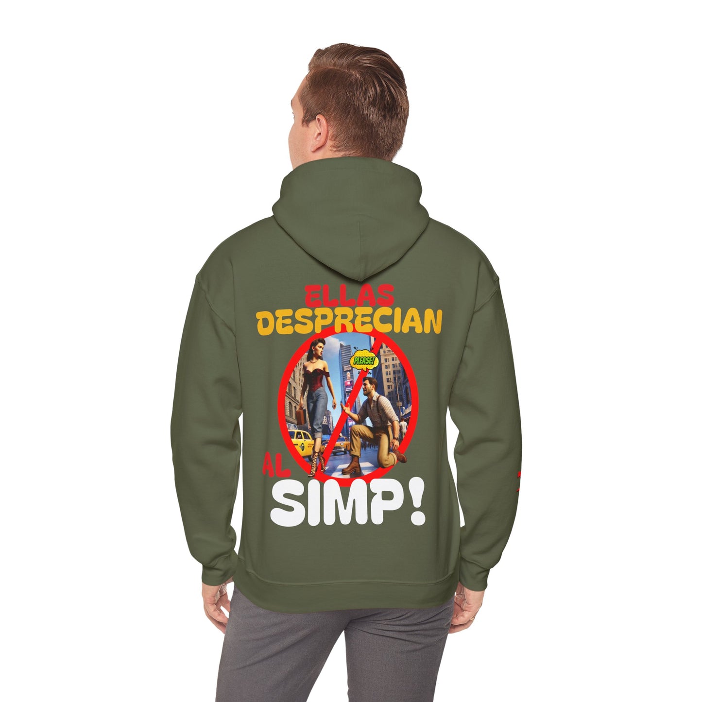 SUDADERA CON GORRO HOMBRE ALFA, "ELLAS DESPRECIAN AL SIMP".(USA).