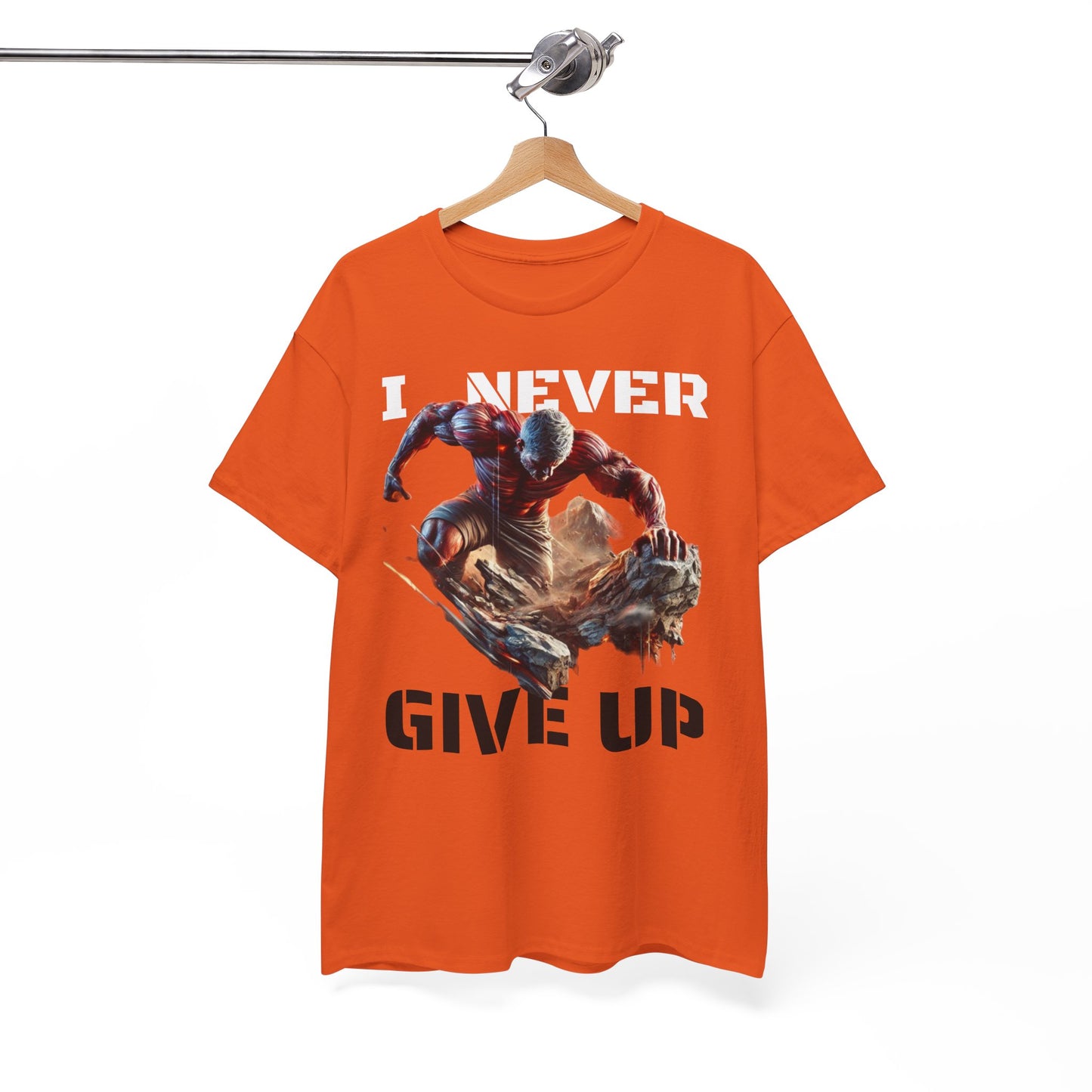 CAMISETA HOMBRE ALFA "I NEVER GIVE UP".(USA).