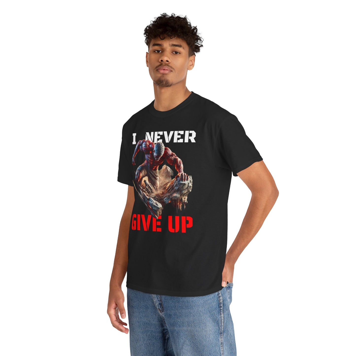 CAMISETA HOMBRE ALFA "I NEVER GIVE UP".(USA).