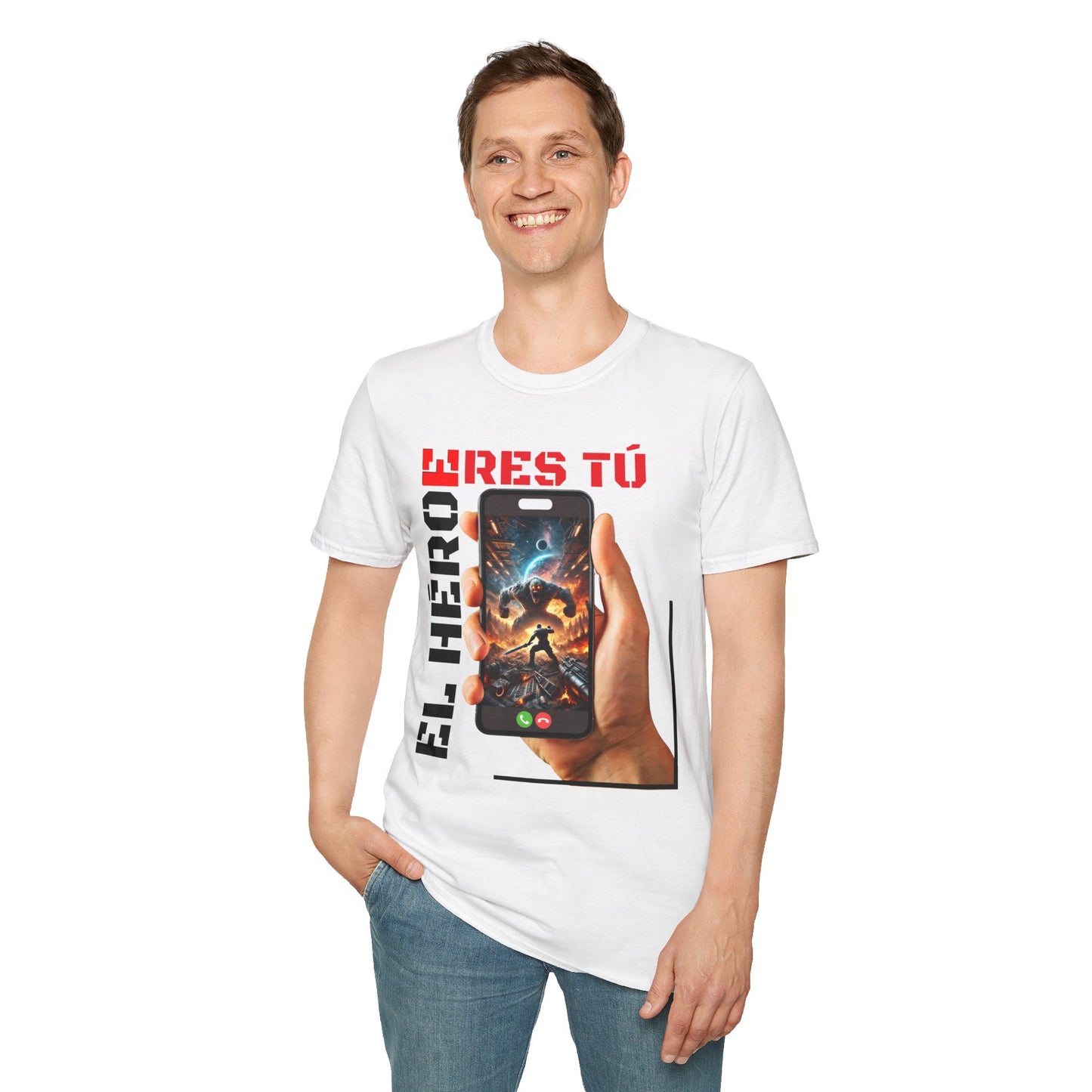 CAMISETA HOMBRE ALFA "EL HÉROE ERES TÚ".(USA).