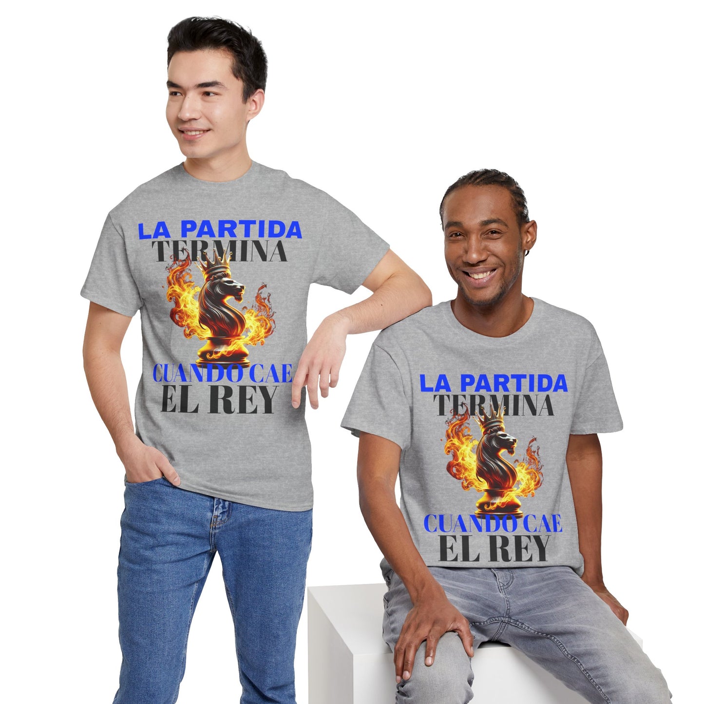 CAMISETA HOMBRE ALFA "LA PARTIDA TERMINA CUANDO CAE EL REY".(EUROPA)