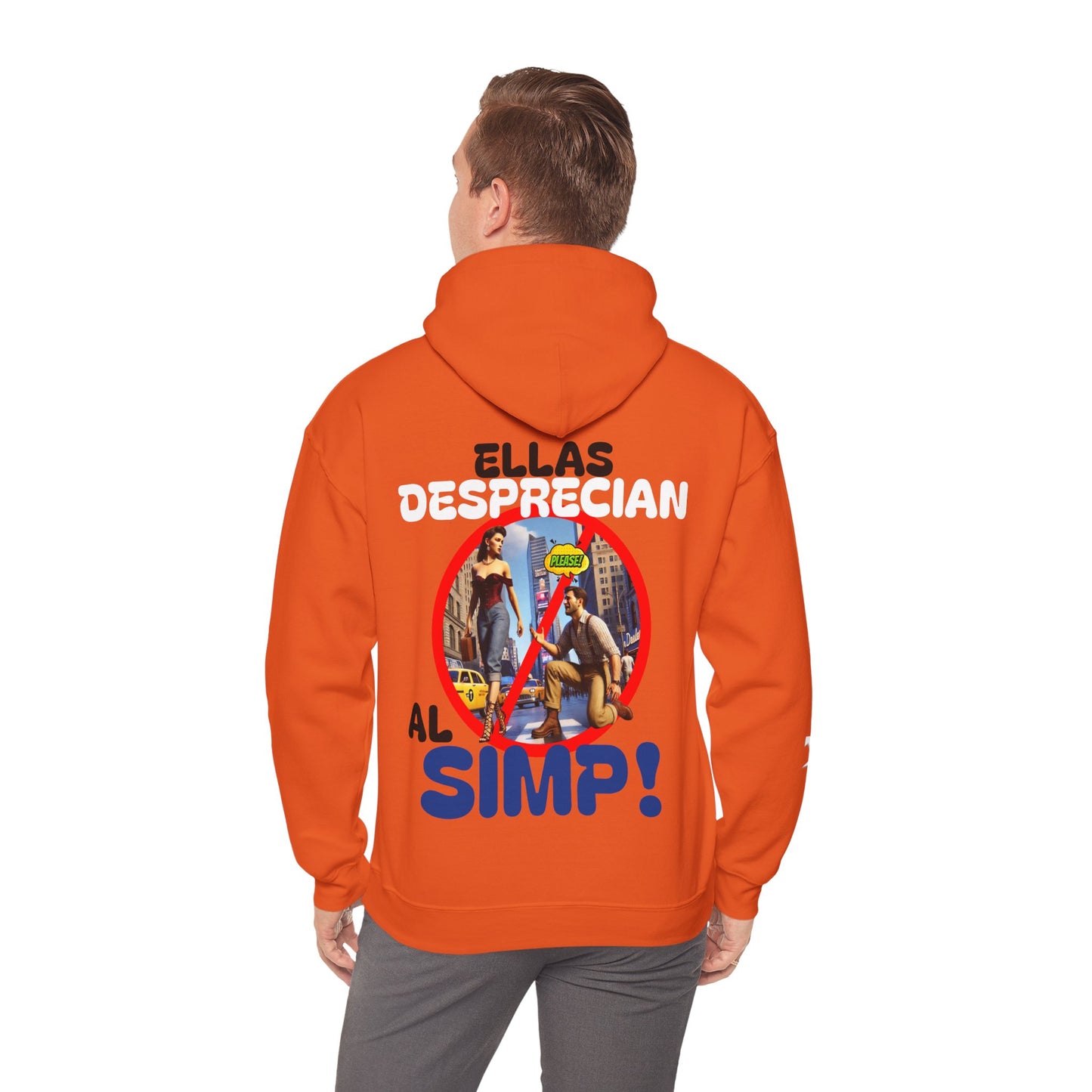 SUDADERA CON GORRO HOMBRE ALFA, "ELLAS DESPRECIAN AL SIMP".(USA).