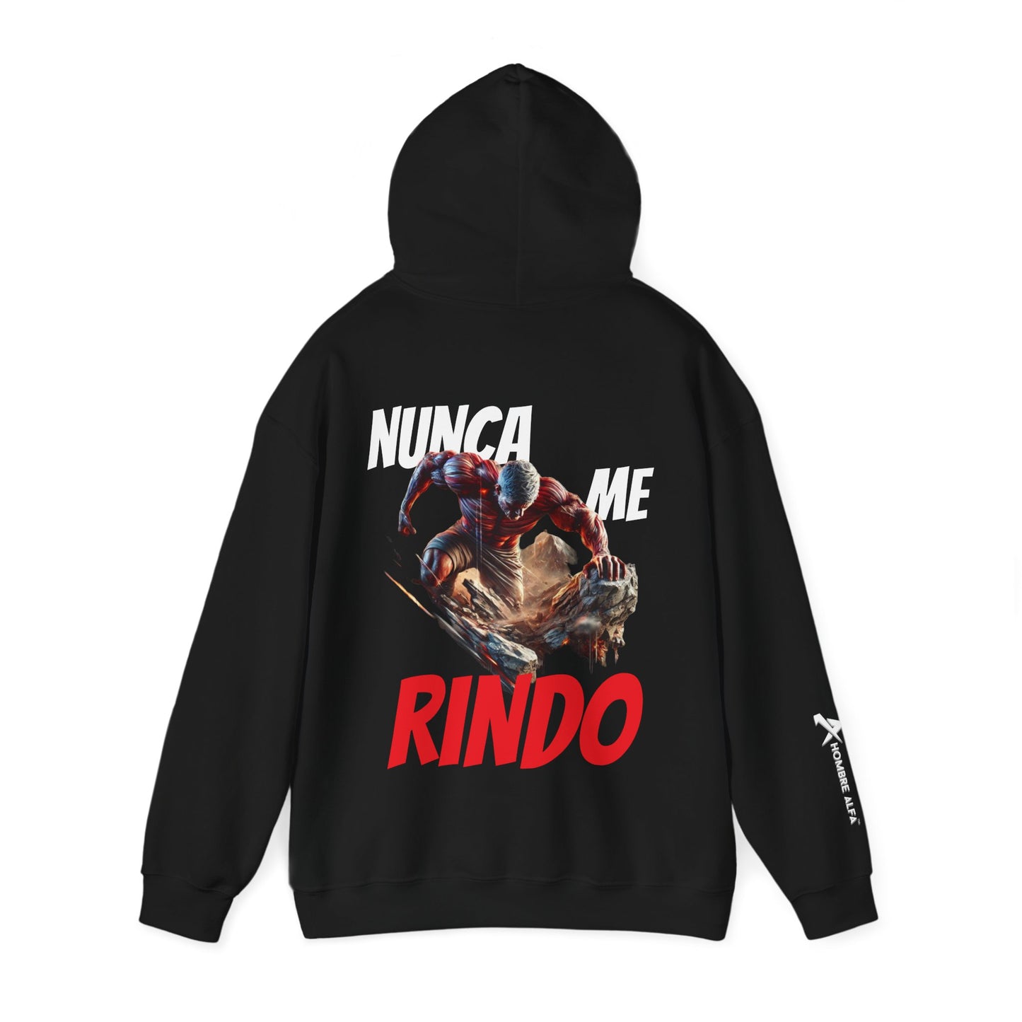 SUDADERA CON GORRO HOMBRE ALFA, "NUNCA ME RINDO".(USA).