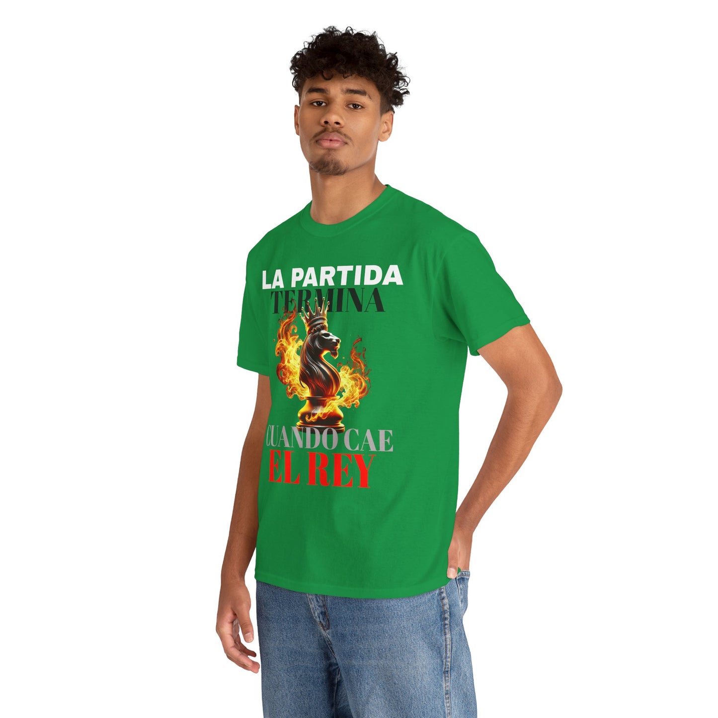 CAMISETA HOMBRE ALFA "LA PARTIDA TERMINA CUANDO CAE EL REY".(EUROPA)