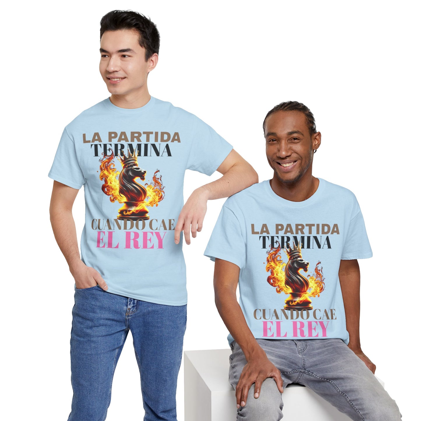 CAMISETA HOMBRE ALFA "LA PARTIDA TERMINA CUANDO CAE EL REY".(EUROPA)