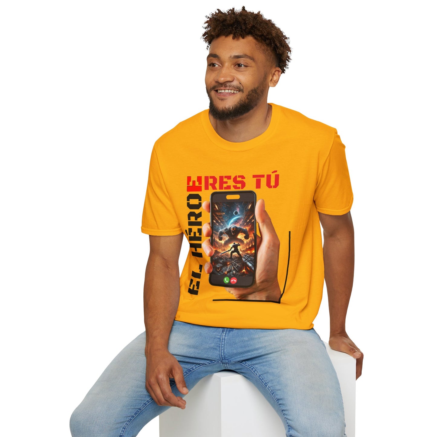 CAMISETA HOMBRE ALFA "EL HÉROE ERES TÚ".(USA).