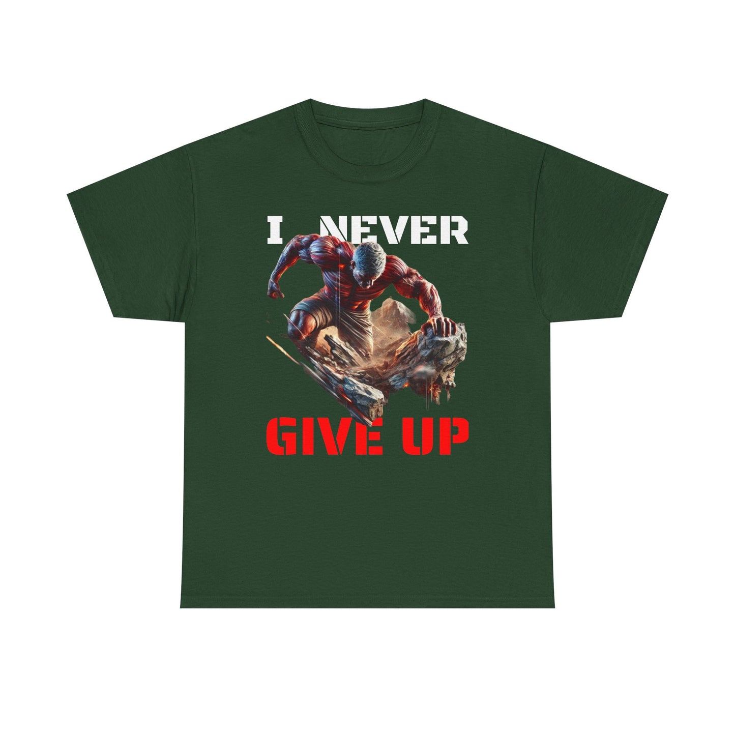 CAMISETA HOMBRE ALFA "I NEVER GIVE UP".(USA).
