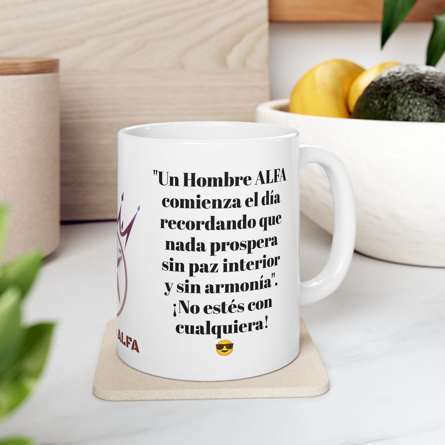 TAZA HOMBRE ALFA, "UN HOMBRE ALFA COMIENZA EL DÍA"... (USA).