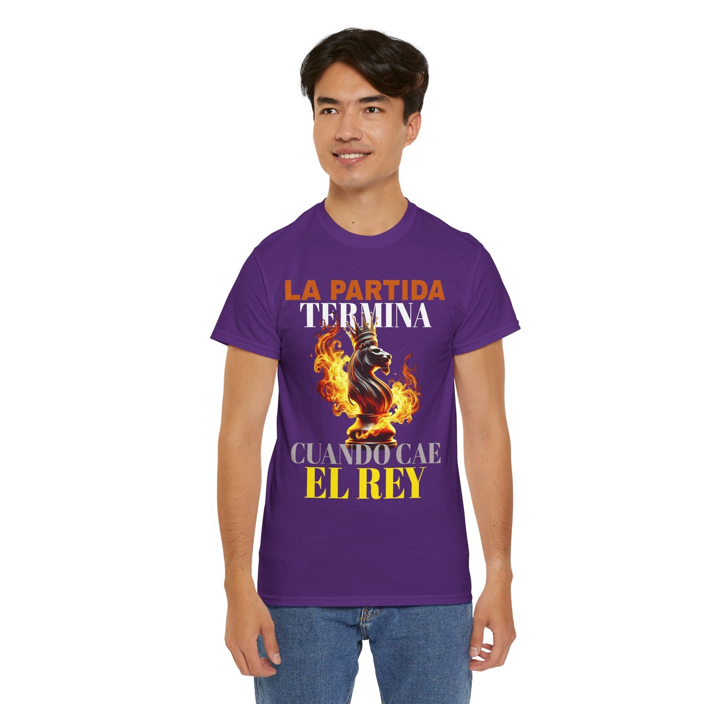 CAMISETA HOMBRE ALFA "LA PARTIDA TERMINA CUANDO CAE EL REY".(EUROPA)