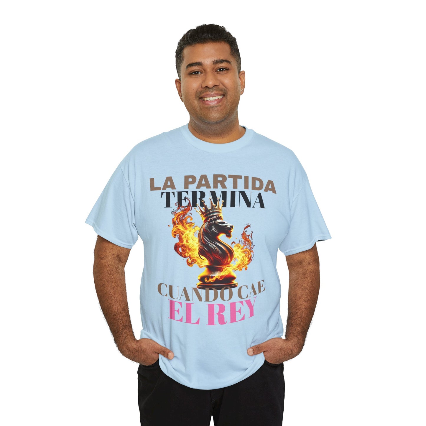 CAMISETA HOMBRE ALFA "LA PARTIDA TERMINA CUANDO CAE EL REY".(EUROPA)