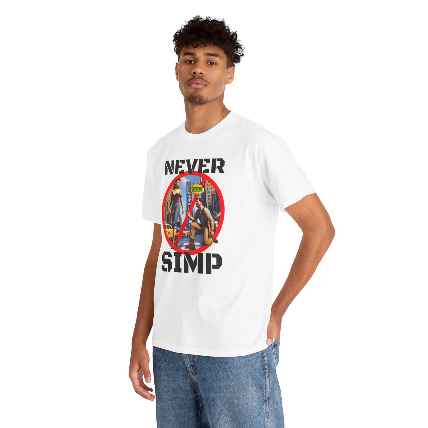 CAMISETA HOMBRE ALFA "NEVER SIMP". (USA)