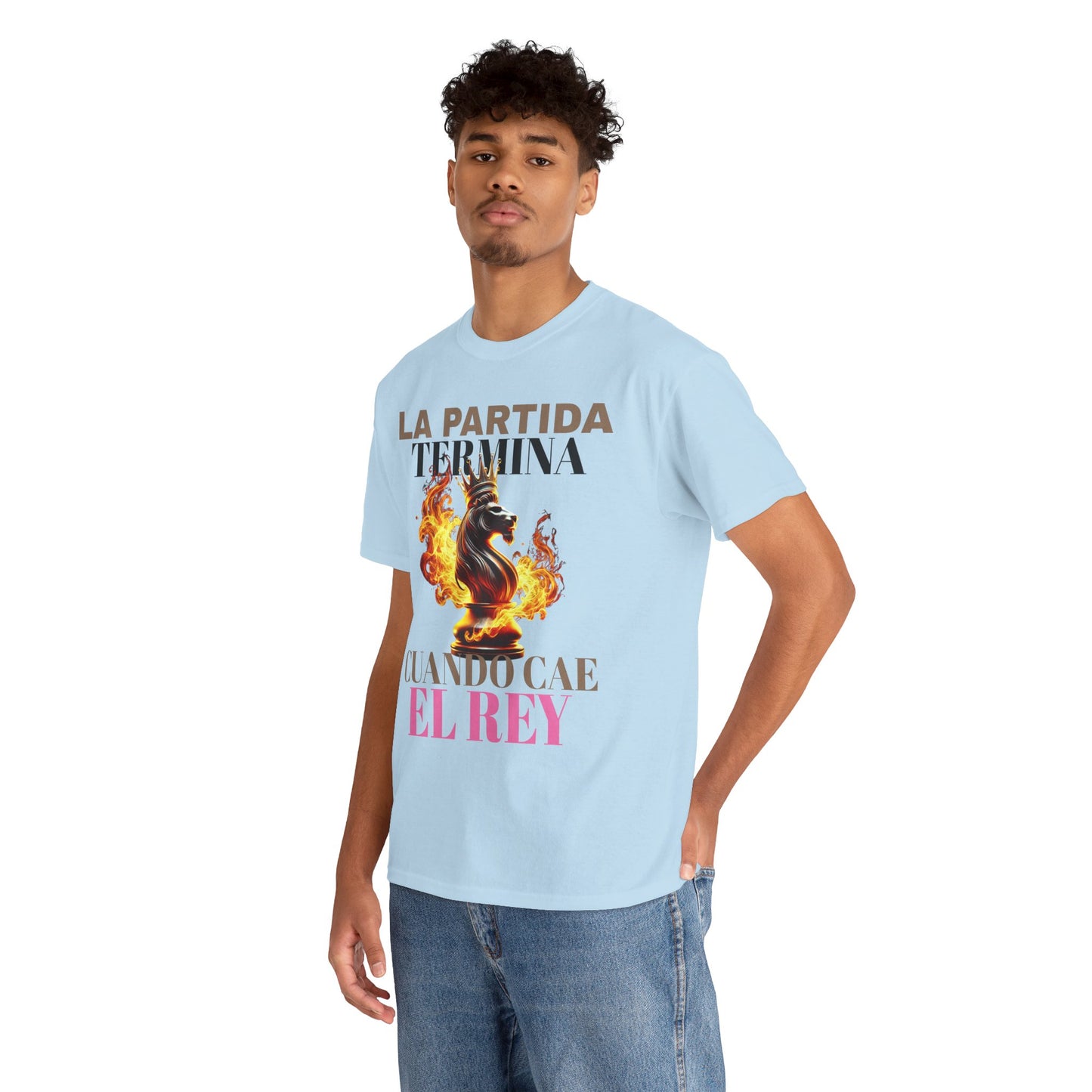 CAMISETA HOMBRE ALFA "LA PARTIDA TERMINA CUANDO CAE EL REY".(EUROPA)