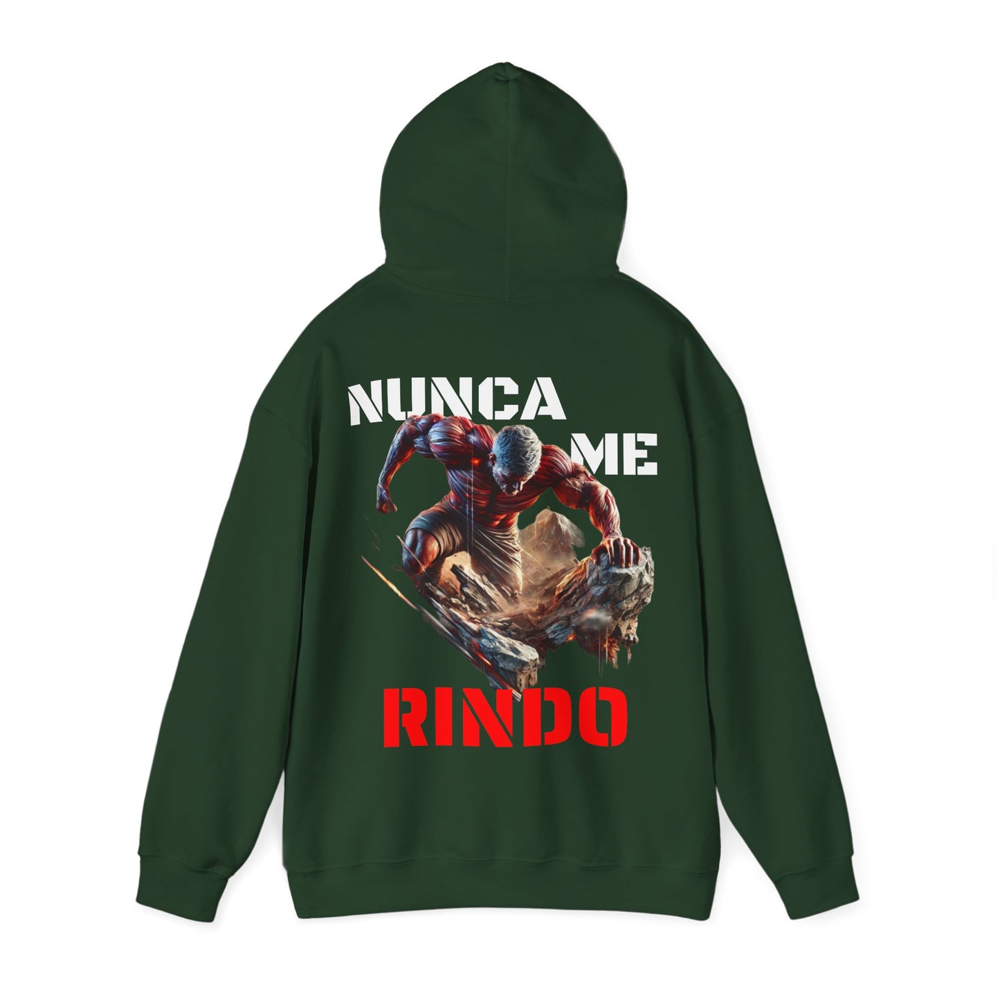 SUDADERA CON GORRO"NUNCA ME RINDO". (EUROPA).