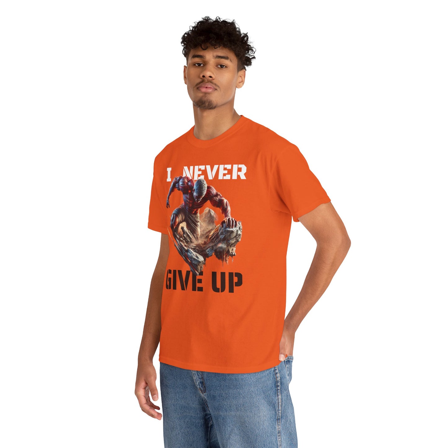 CAMISETA HOMBRE ALFA "I NEVER GIVE UP".(USA).