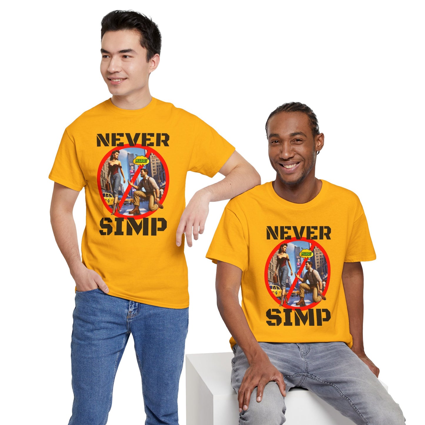 CAMISETA HOMBRE ALFA "NEVER SIMP". (USA)