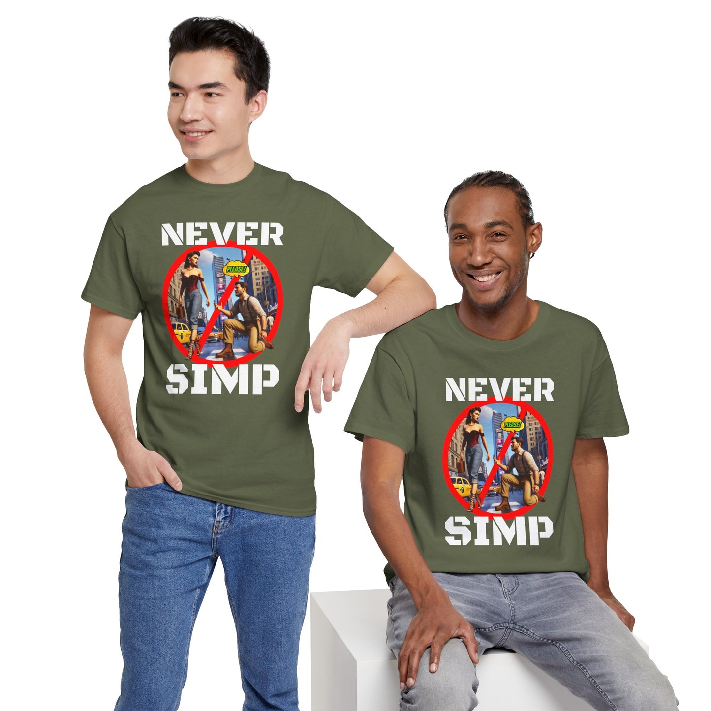 CAMISETA HOMBRE ALFA "NEVER SIMP". (USA)