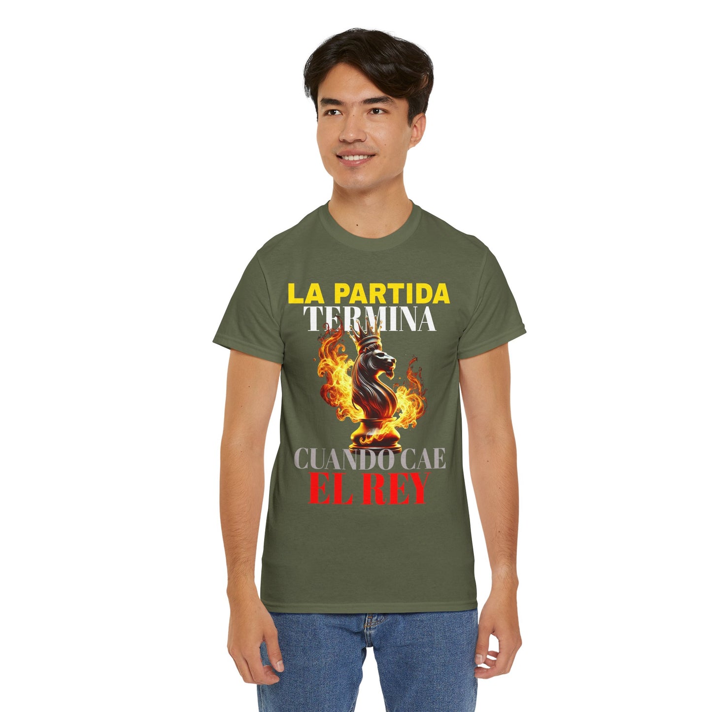 CAMISETA HOMBRE ALFA "LA PARTIDA TERMINA CUANDO CAE EL REY".(EUROPA)