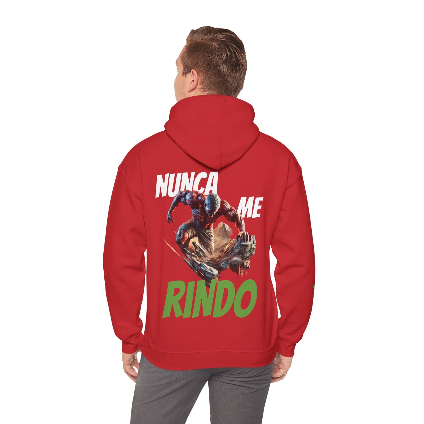 SUDADERA CON GORRO HOMBRE ALFA, "NUNCA ME RINDO".(USA).
