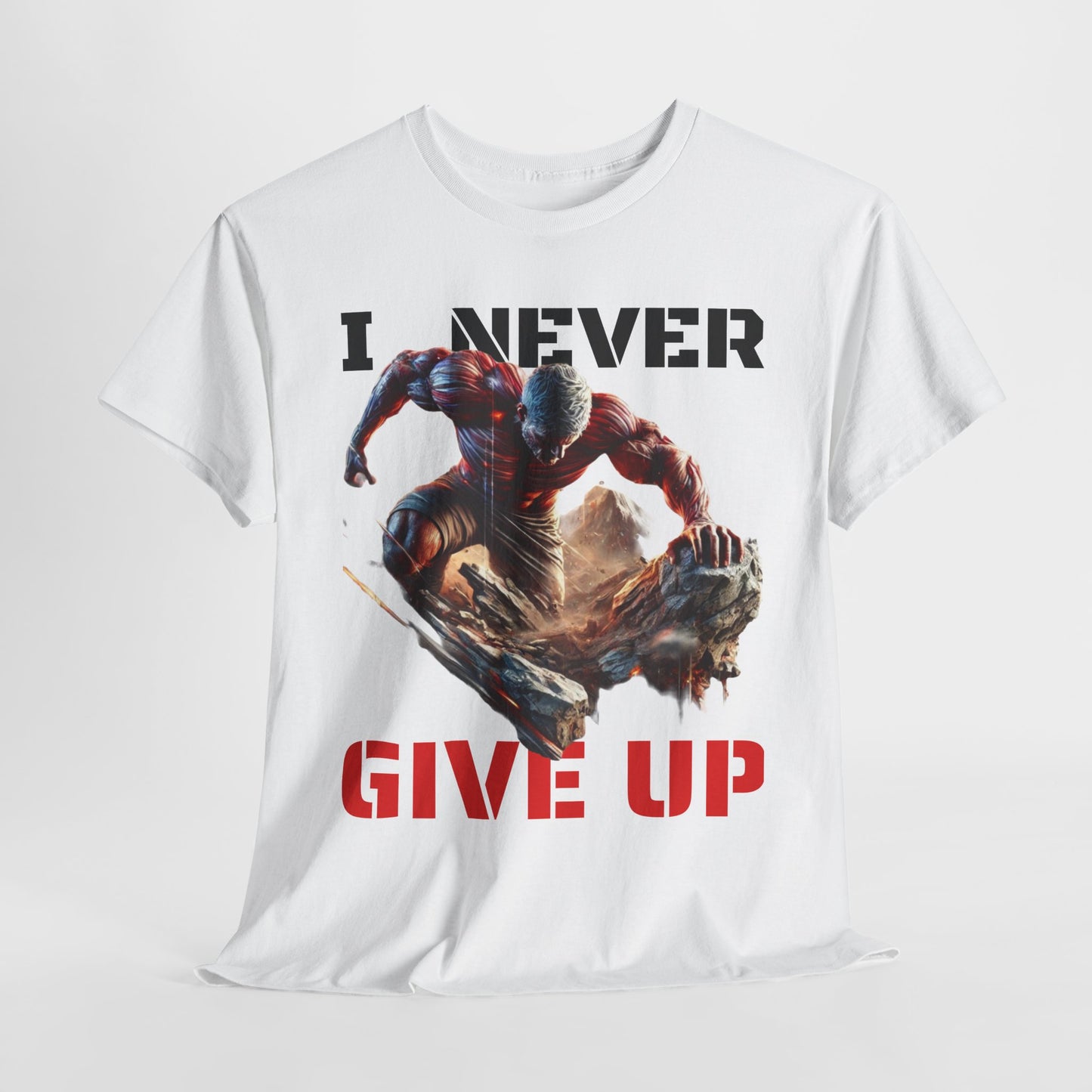 CAMISETA HOMBRE ALFA "I NEVER GIVE UP".(USA).