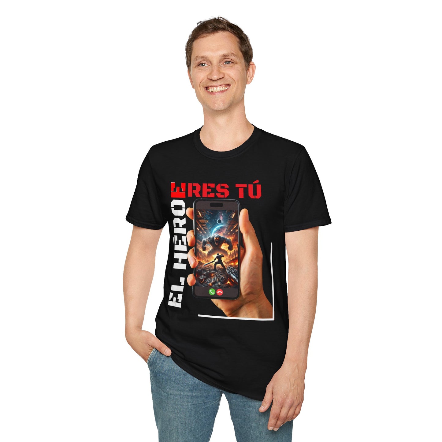 CAMISETA HOMBRE ALFA "EL HÉROE ERES TÚ".(USA).