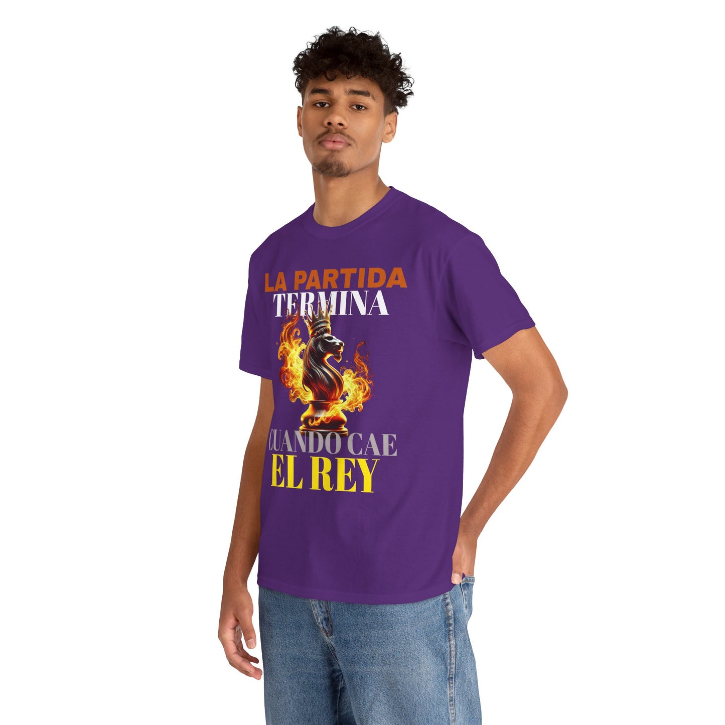 CAMISETA HOMBRE ALFA "LA PARTIDA TERMINA CUANDO CAE EL REY".(EUROPA)