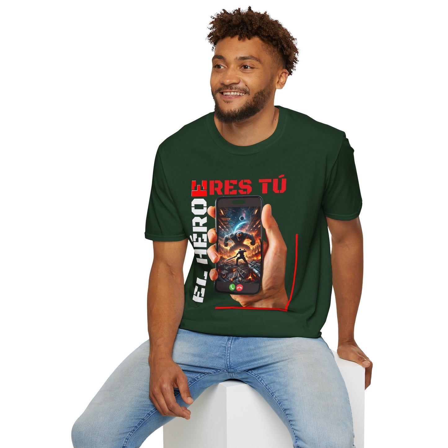 CAMISETA HOMBRE ALFA "EL HÉROE ERES TÚ".(USA).