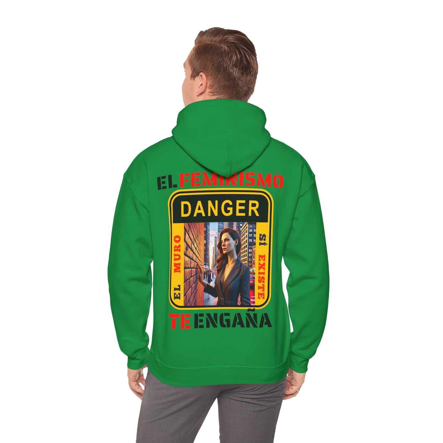 SUDADERA CON GORRO "EL FEMINISMO TE ENGAÑA". (EUROPA).
