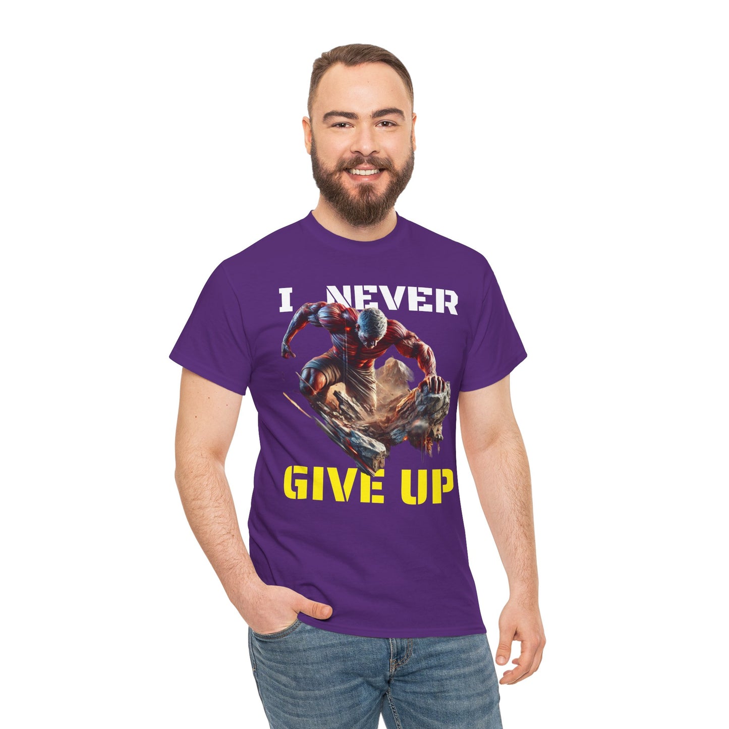 CAMISETA HOMBRE ALFA "I NEVER GIVE UP".(USA).
