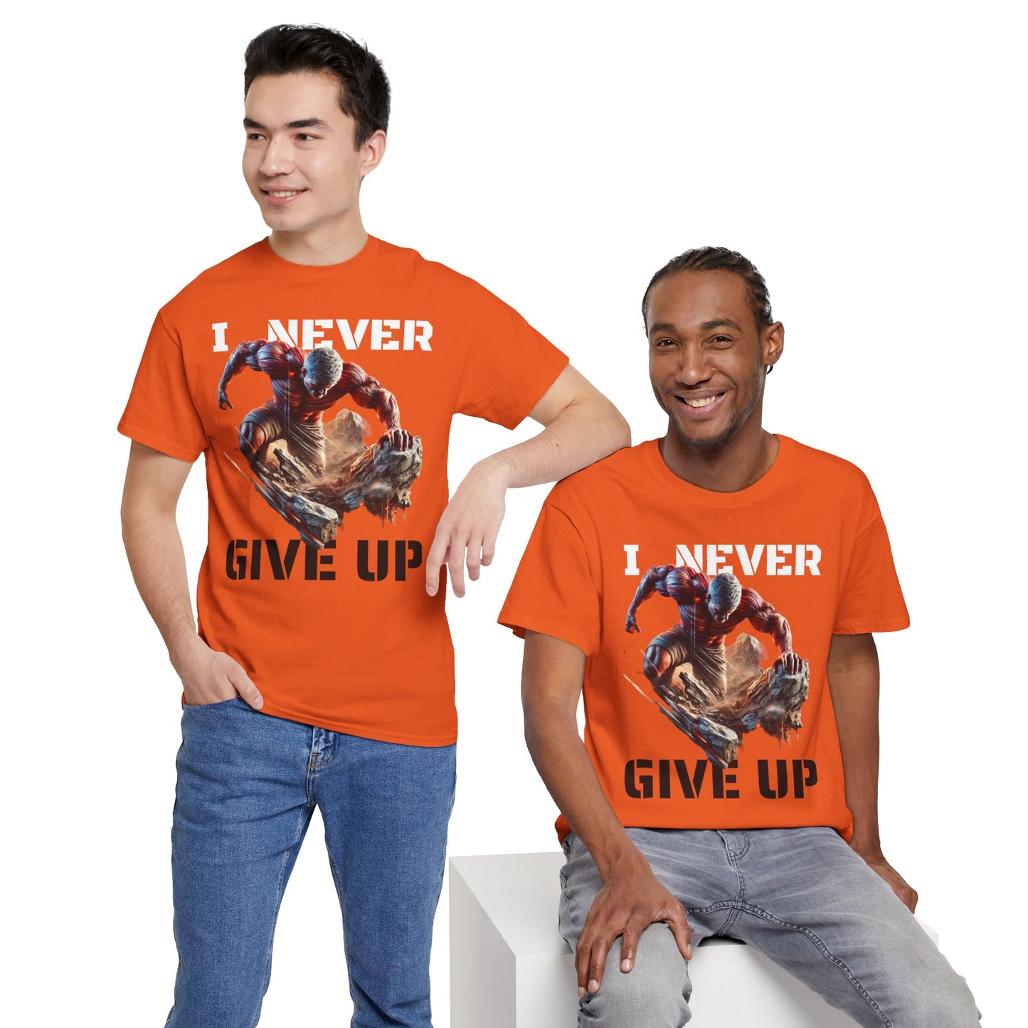CAMISETA HOMBRE ALFA "I NEVER GIVE UP".(USA).