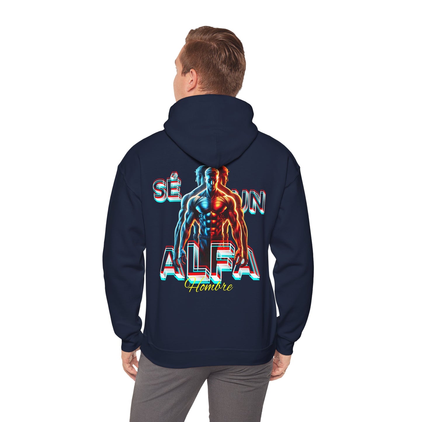 SUDADERA CON GORRO "SÉ UN HOMBRE ALFA". (EUROPA).