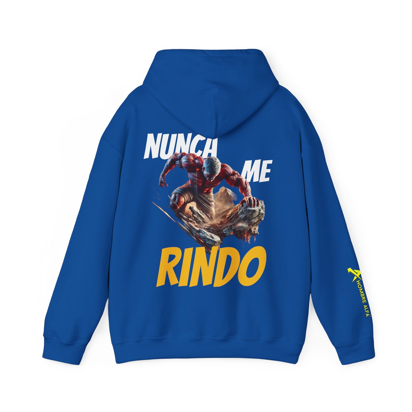 SUDADERA CON GORRO HOMBRE ALFA, "NUNCA ME RINDO".(USA).