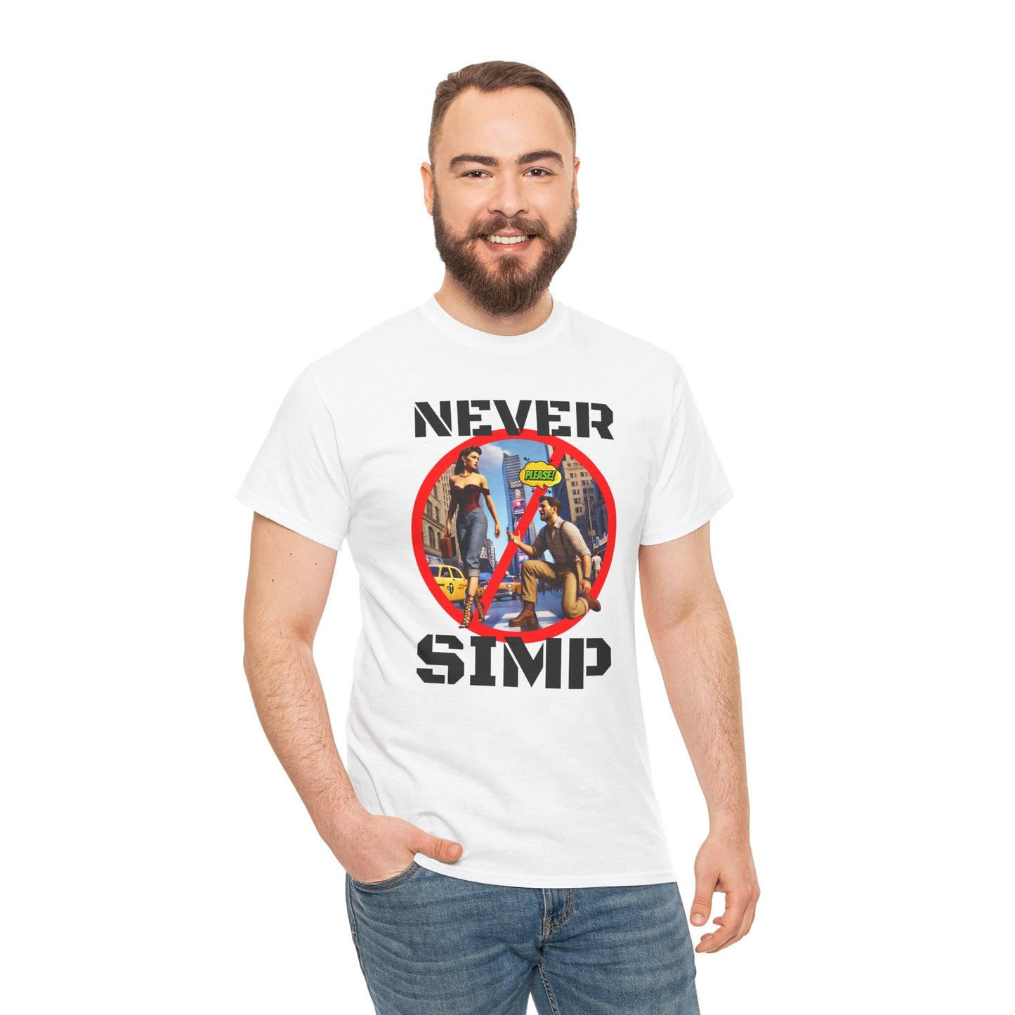 CAMISETA HOMBRE ALFA "NEVER SIMP". (USA)