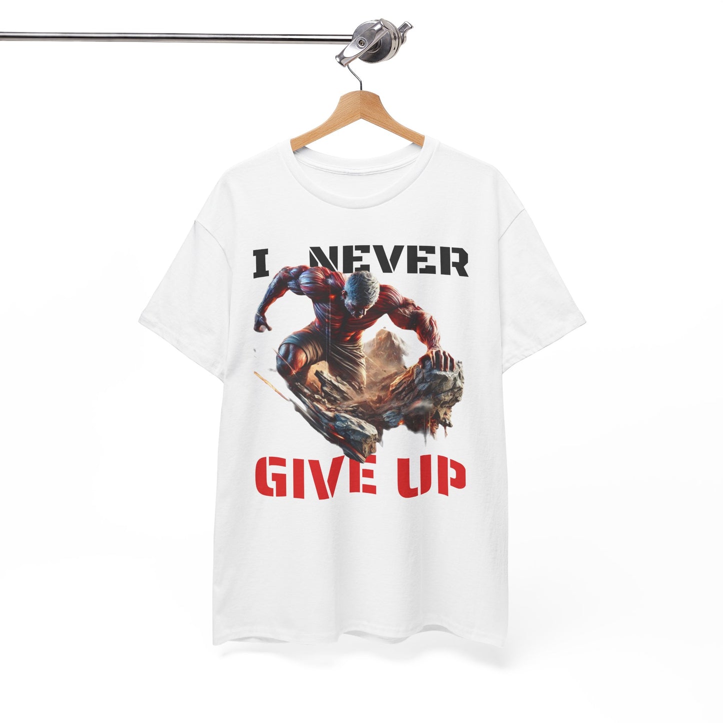 CAMISETA HOMBRE ALFA "I NEVER GIVE UP".(USA).