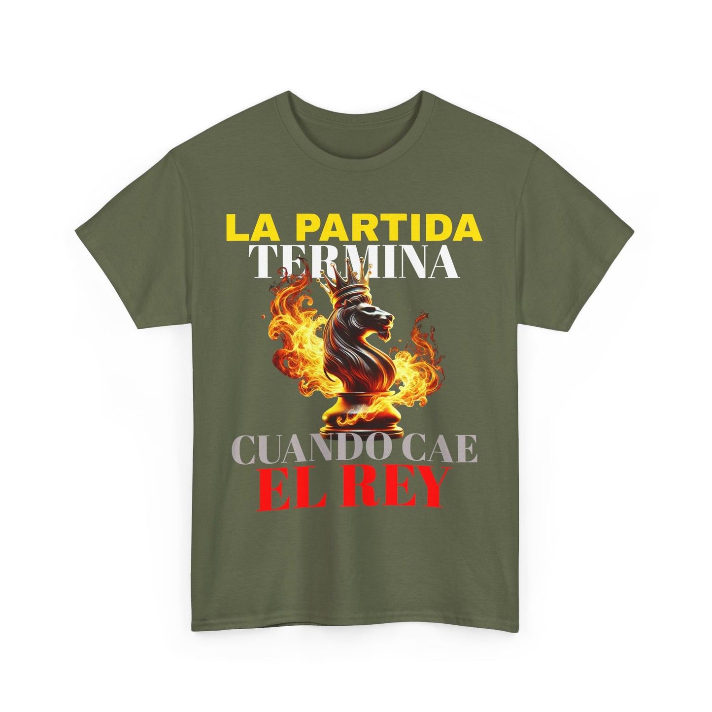 CAMISETA HOMBRE ALFA "LA PARTIDA TERMINA CUANDO CAE EL REY".(EUROPA)