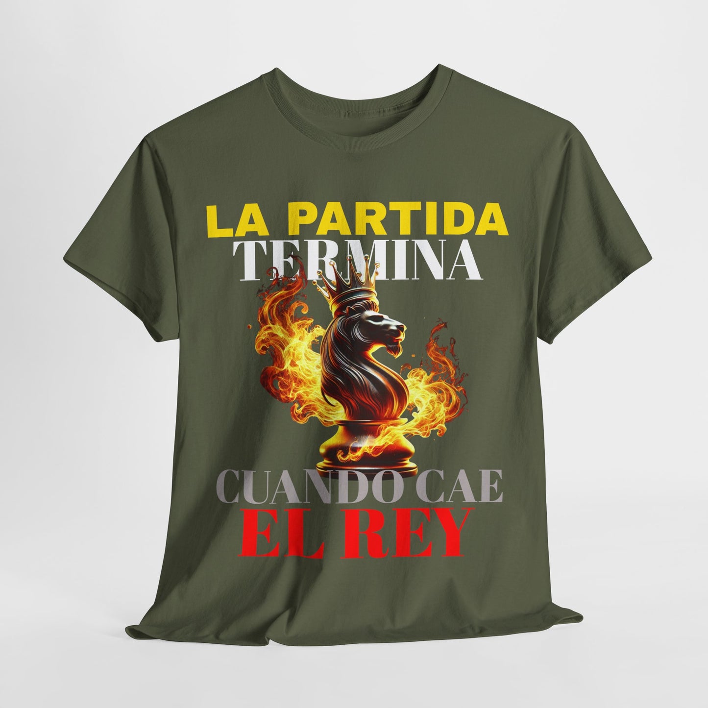 CAMISETA HOMBRE ALFA "LA PARTIDA TERMINA CUANDO CAE EL REY".(EUROPA)