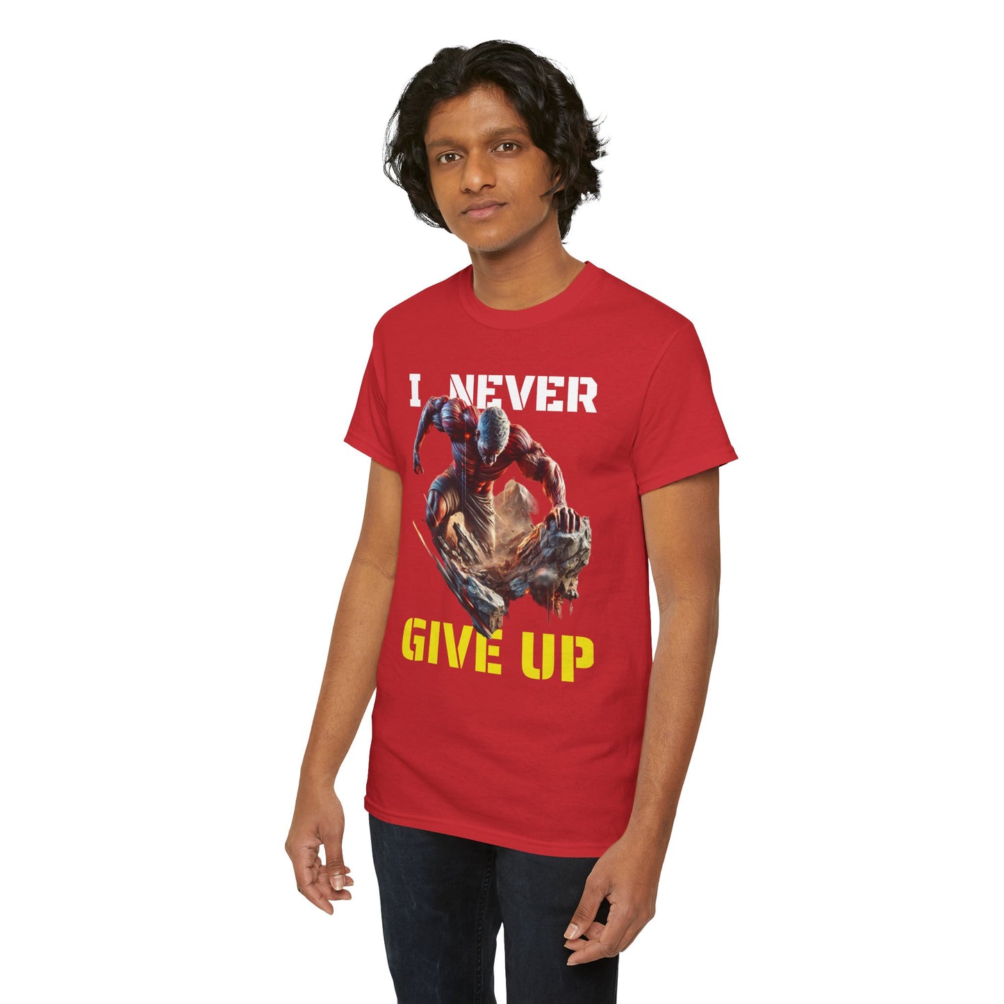 CAMISETA HOMBRE ALFA "I NEVER GIVE UP".(USA).