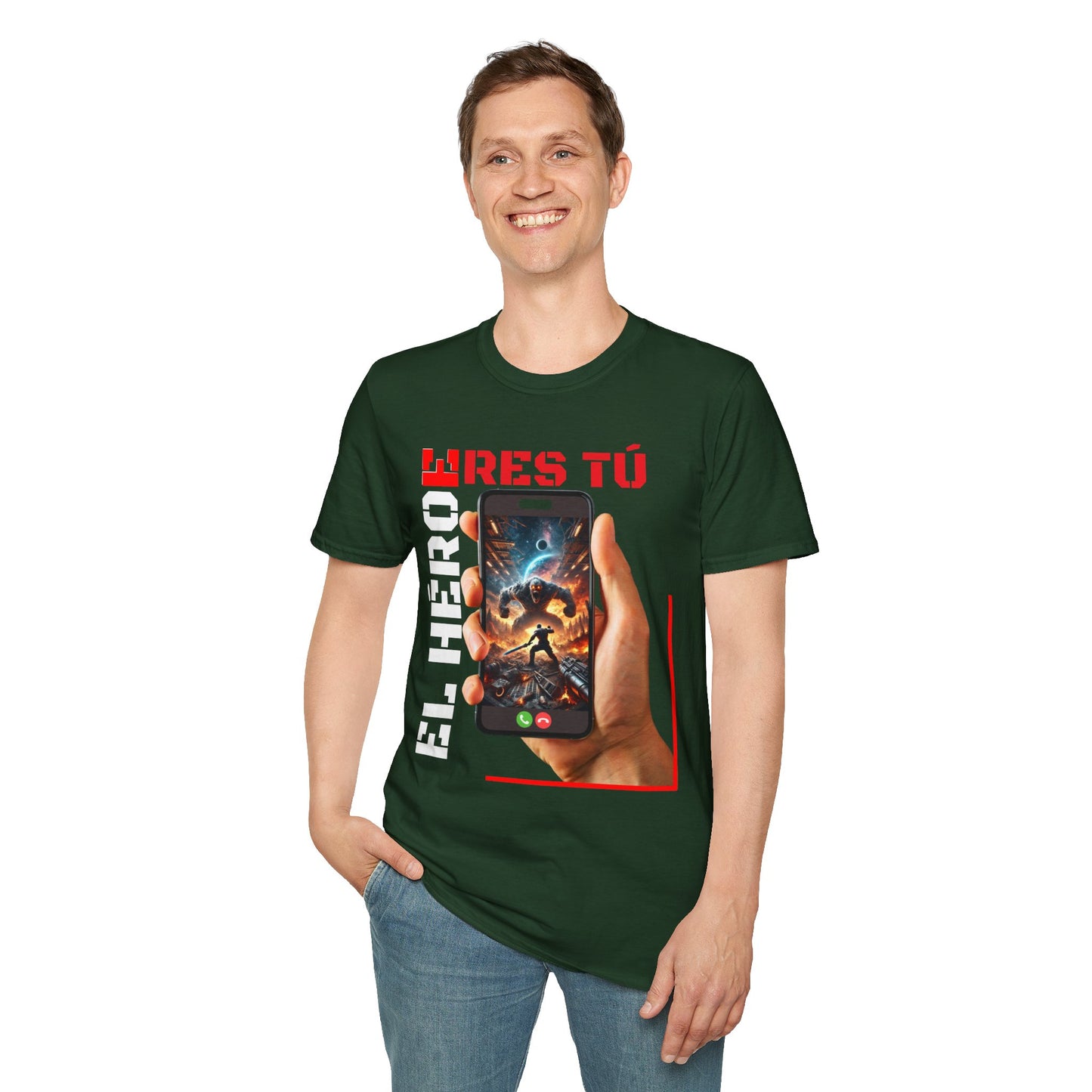 CAMISETA HOMBRE ALFA "EL HÉROE ERES TÚ".(USA).