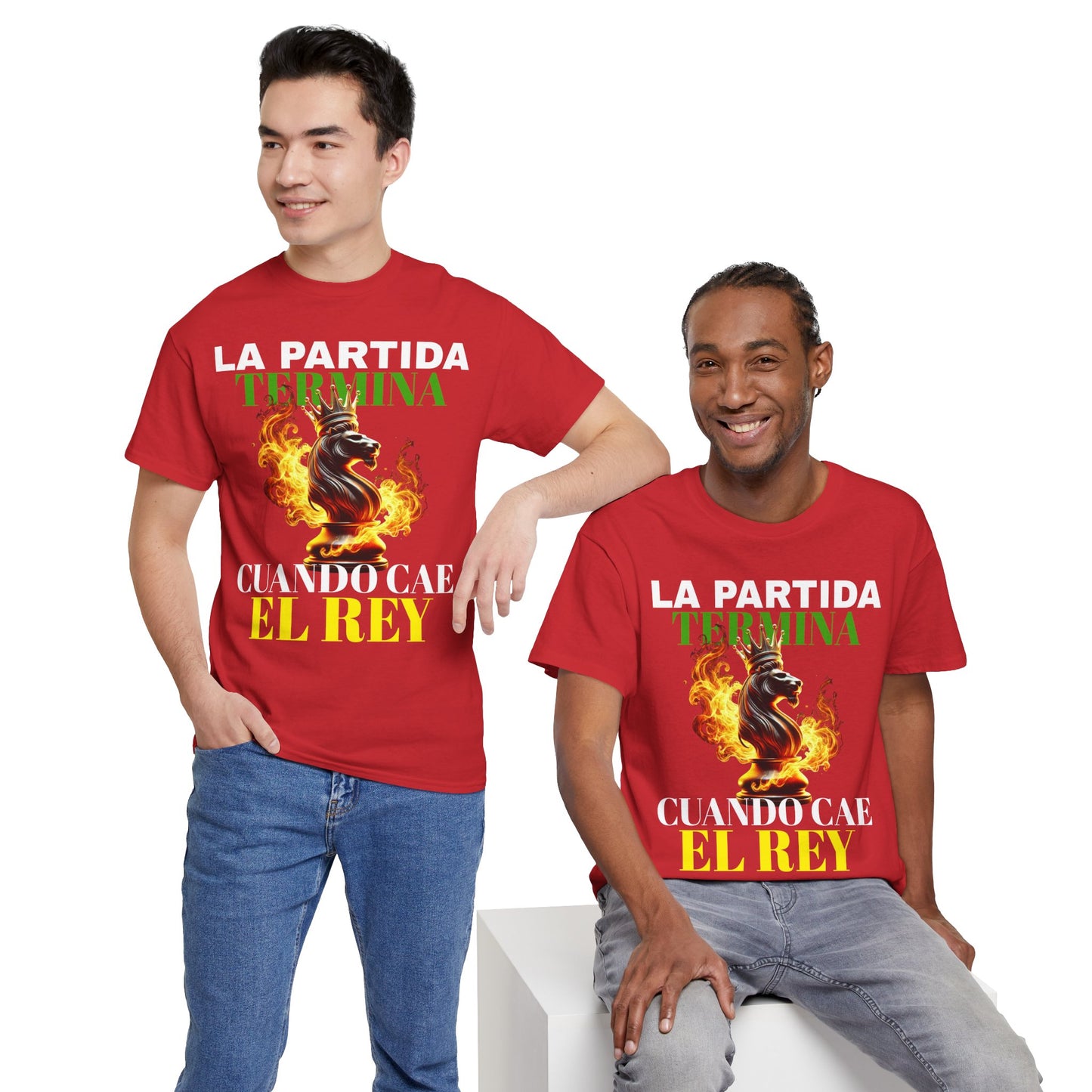 CAMISETA HOMBRE ALFA "LA PARTIDA TERMINA CUANDO CAE EL REY".(EUROPA)