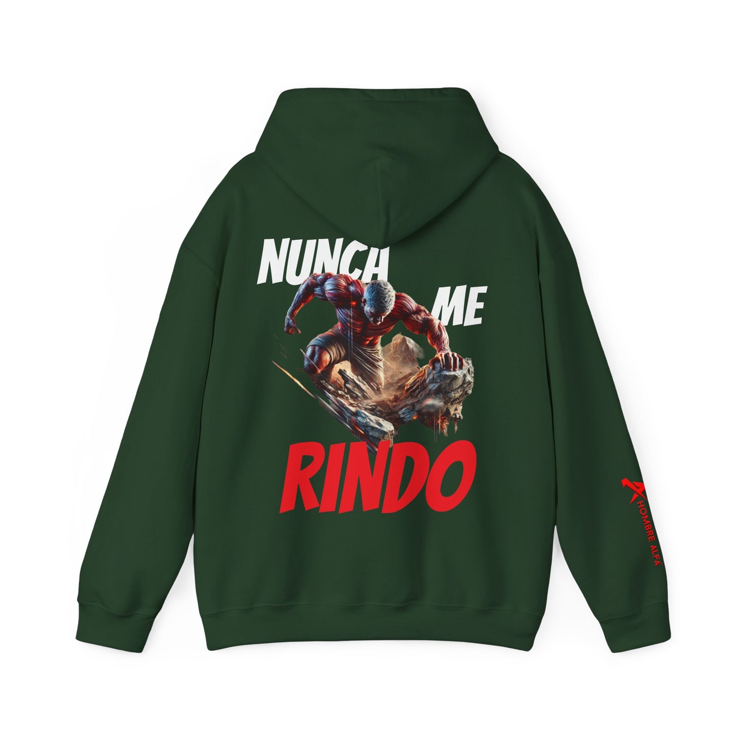 SUDADERA CON GORRO HOMBRE ALFA, "NUNCA ME RINDO".(USA).