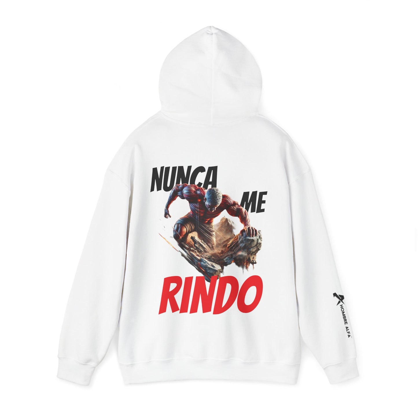 SUDADERA CON GORRO HOMBRE ALFA, "NUNCA ME RINDO".(USA).