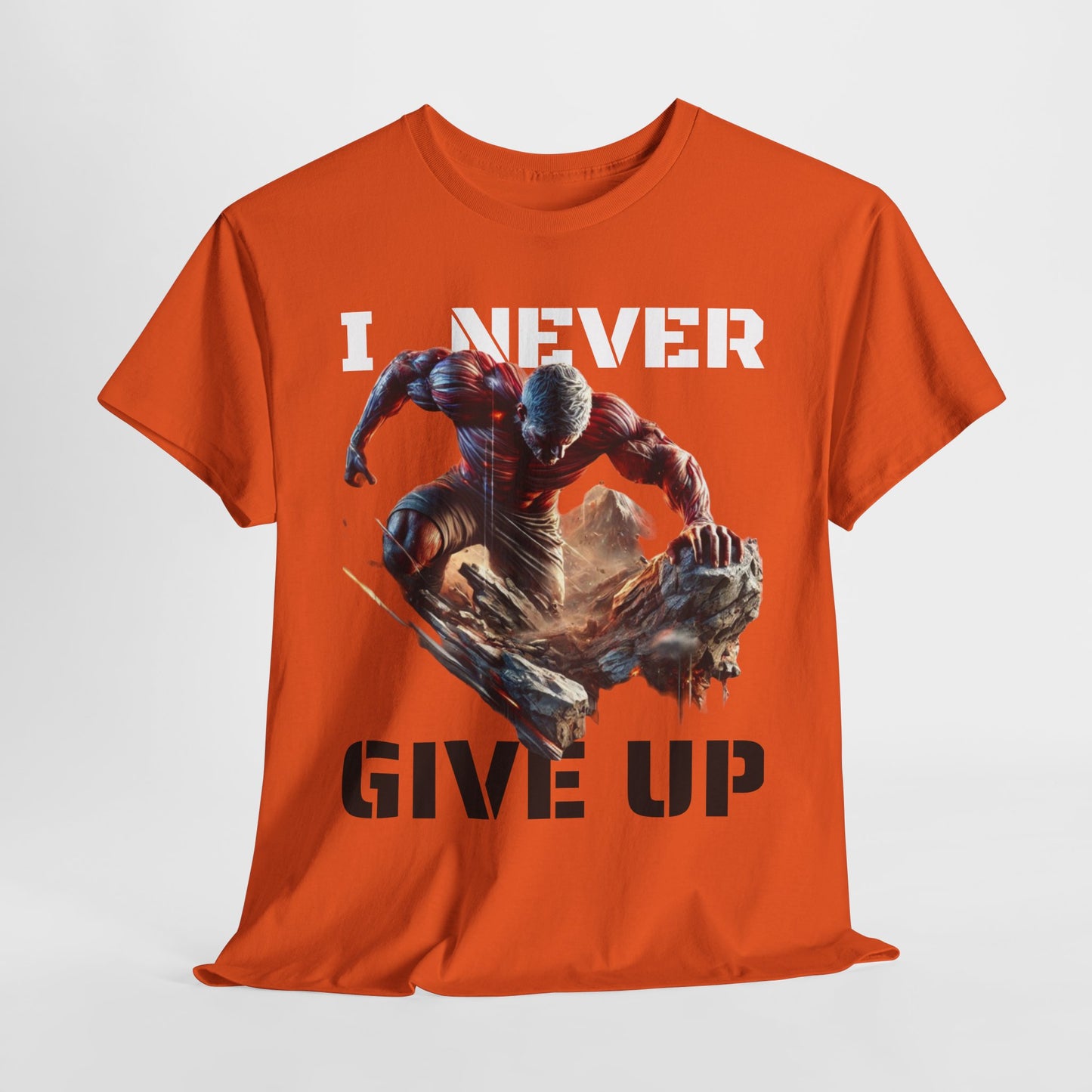 CAMISETA HOMBRE ALFA "I NEVER GIVE UP".(USA).