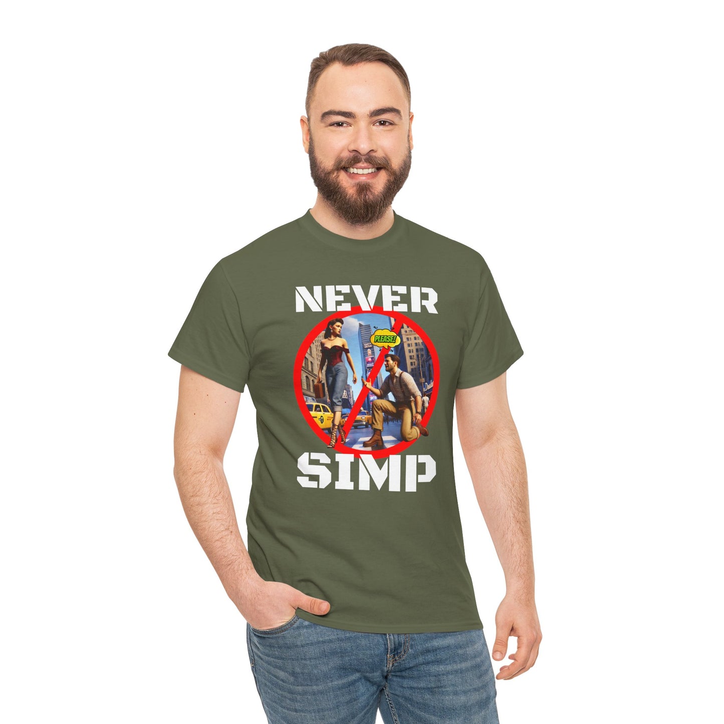 CAMISETA HOMBRE ALFA "NEVER SIMP". (USA)