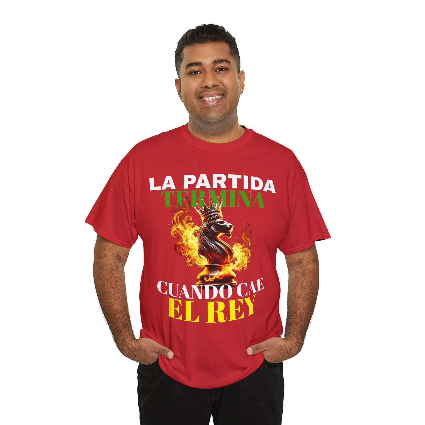 CAMISETA HOMBRE ALFA "LA PARTIDA TERMINA CUANDO CAE EL REY".(EUROPA)