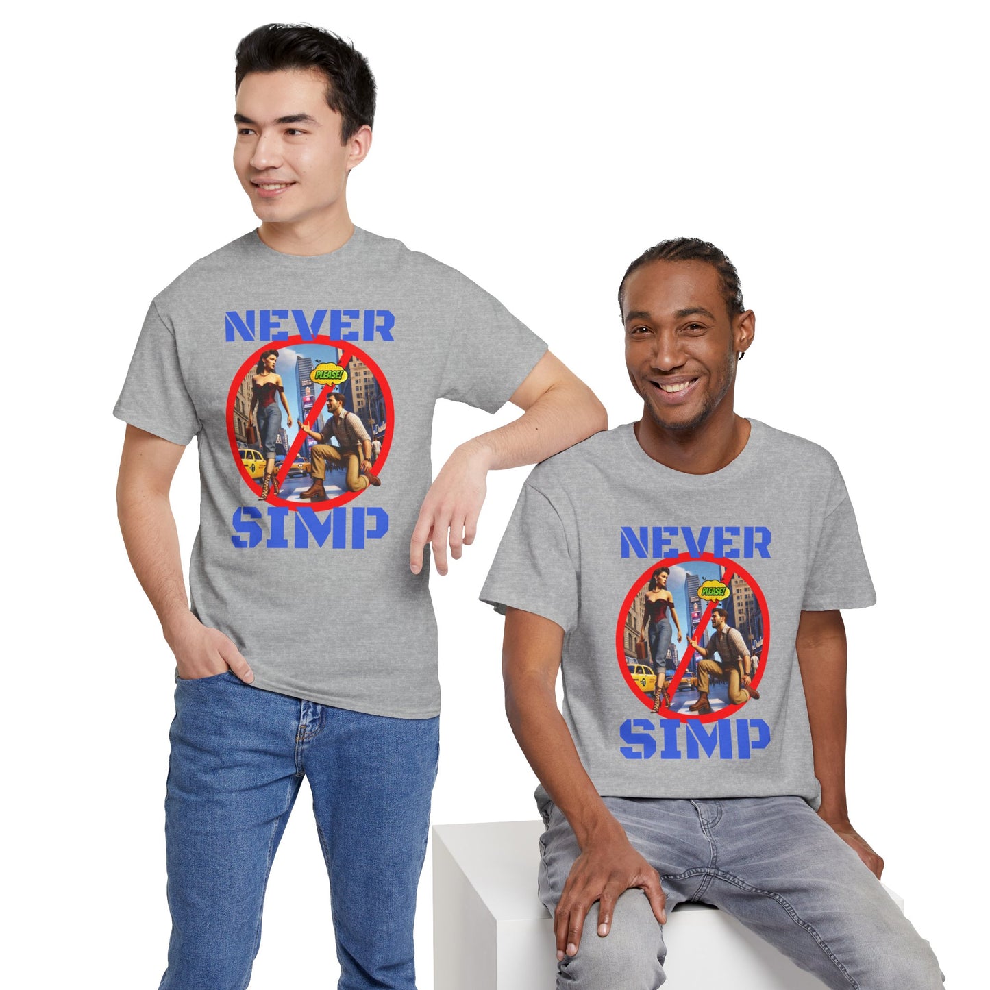 CAMISETA HOMBRE ALFA "NEVER SIMP". (USA)