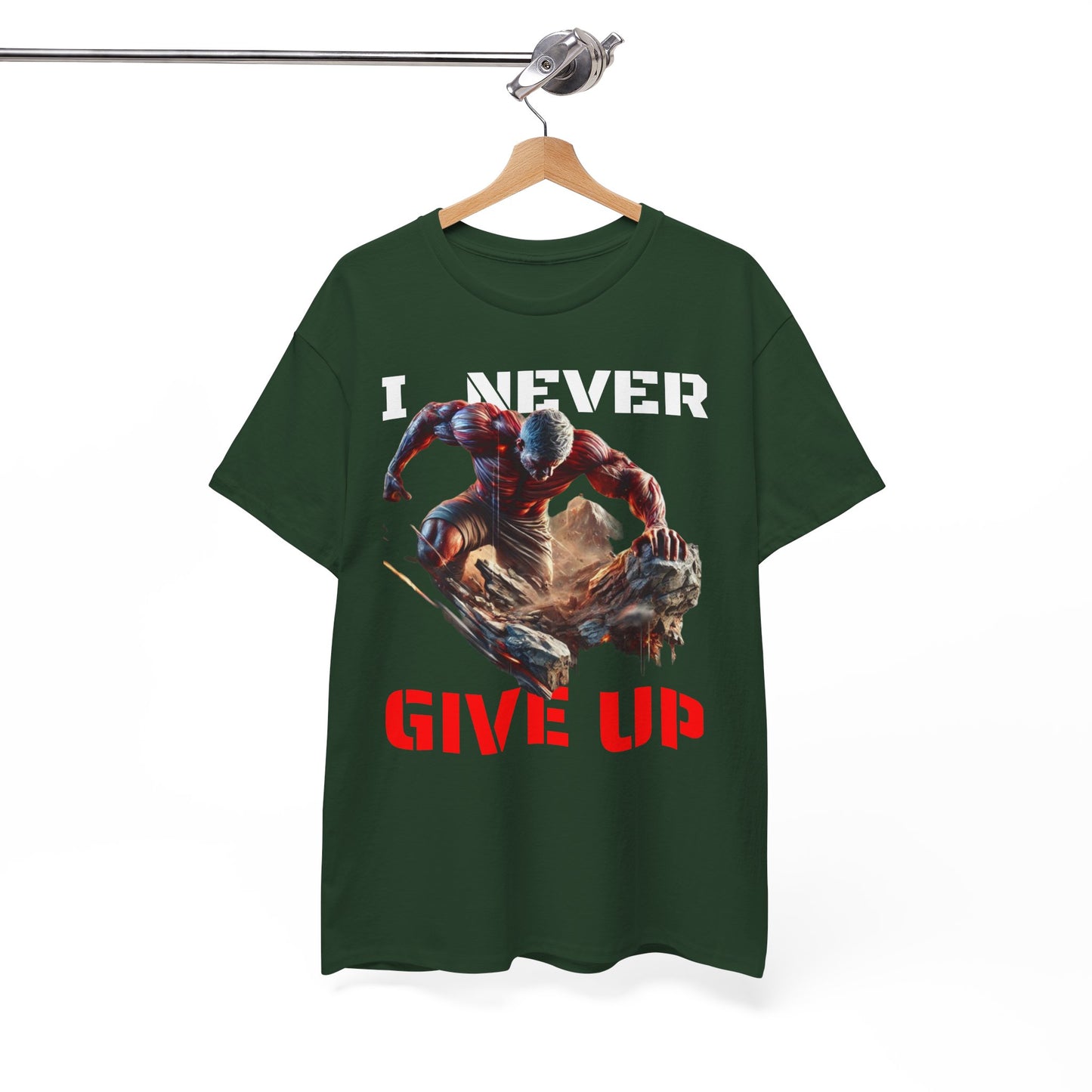 CAMISETA HOMBRE ALFA "I NEVER GIVE UP".(USA).