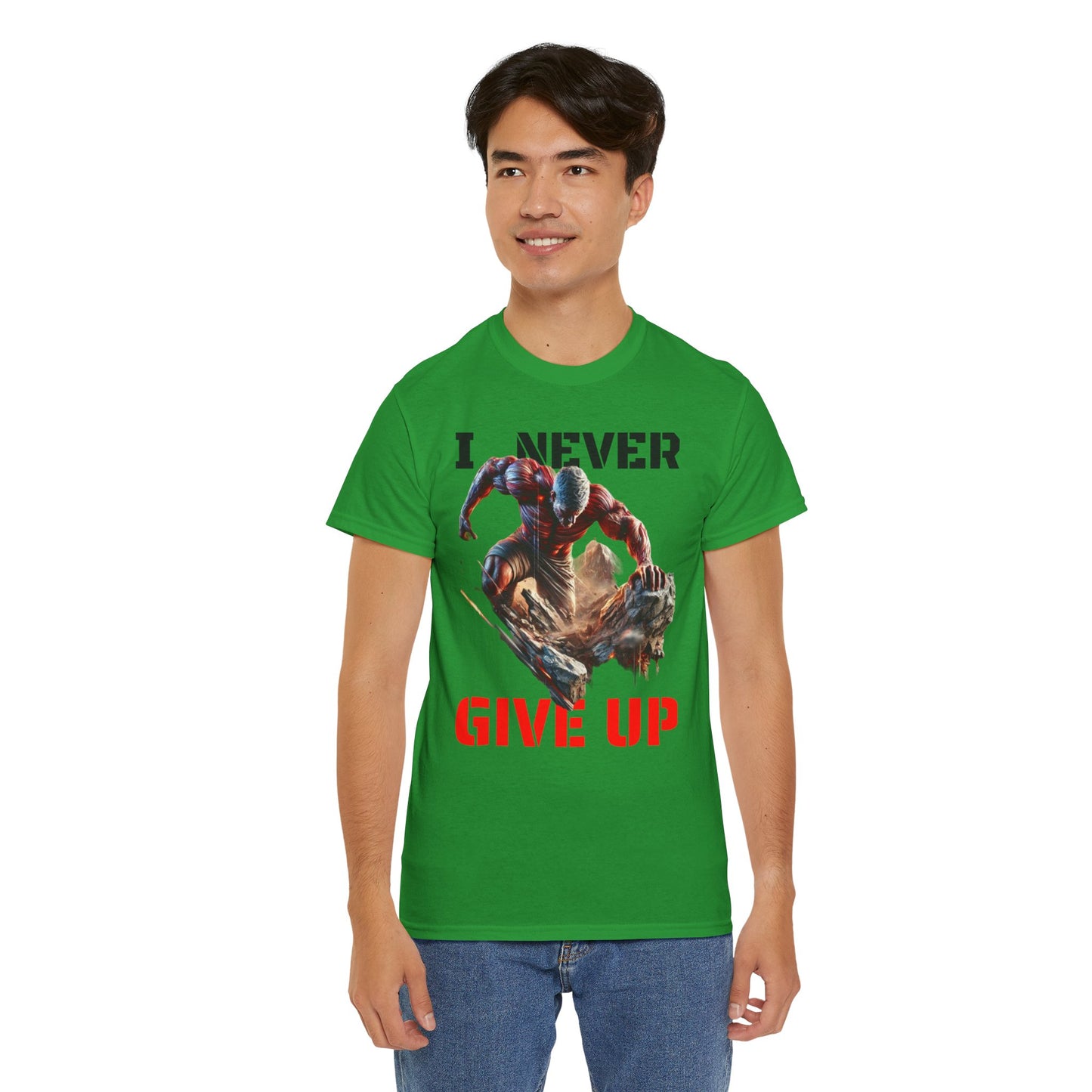 CAMISETA HOMBRE ALFA "I NEVER GIVE UP".(USA).