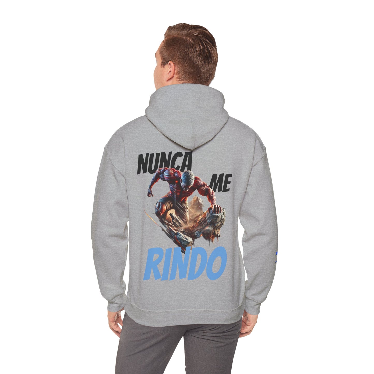SUDADERA CON GORRO HOMBRE ALFA, "NUNCA ME RINDO".(USA).